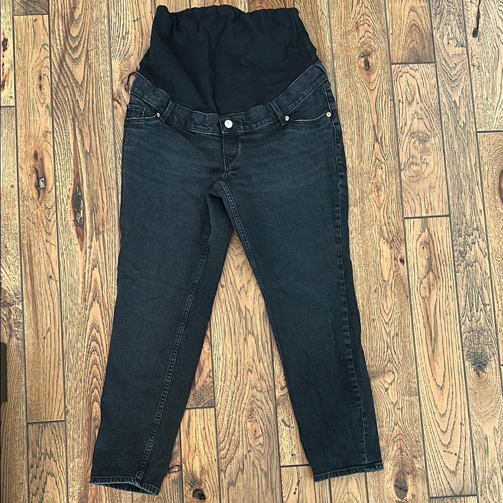 H&M Black Straight Leg Jeans with Stretch Waistband